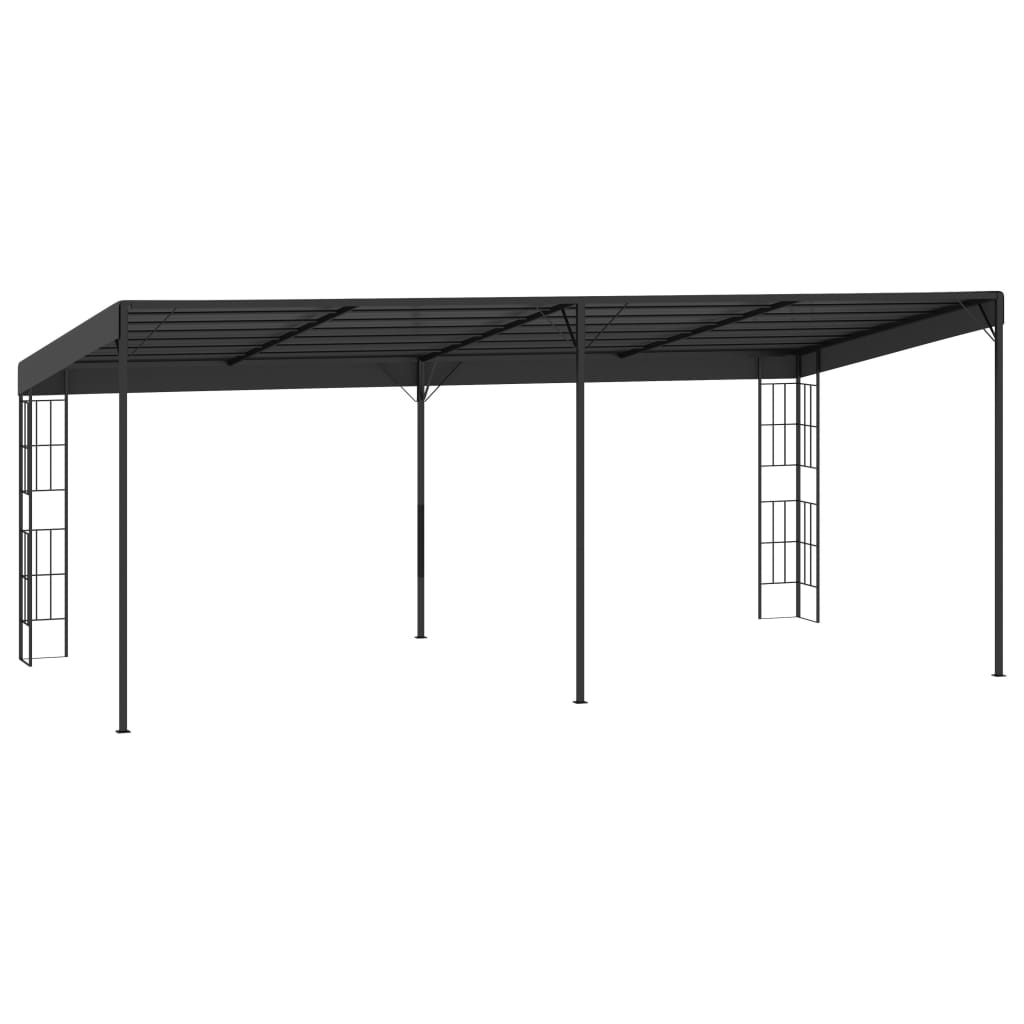 Prie sienos montuojama pavėsinė, antracito, 3x6m, audinys Prie sienos montuojama pavėsinė, antracito, 3x6m, audinys - Image 4