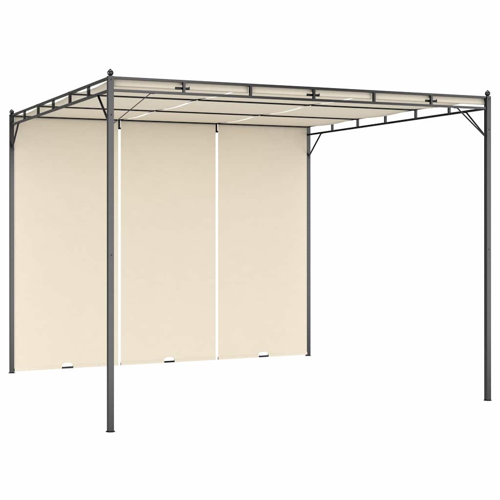 Sodo pavėsinė su šonine užuolaida, kreminės spalvos, 3x3x2,25m Sodo pavėsinė su šonine užuolaida, kreminės spalvos, 3x3x2,25m - Image 2