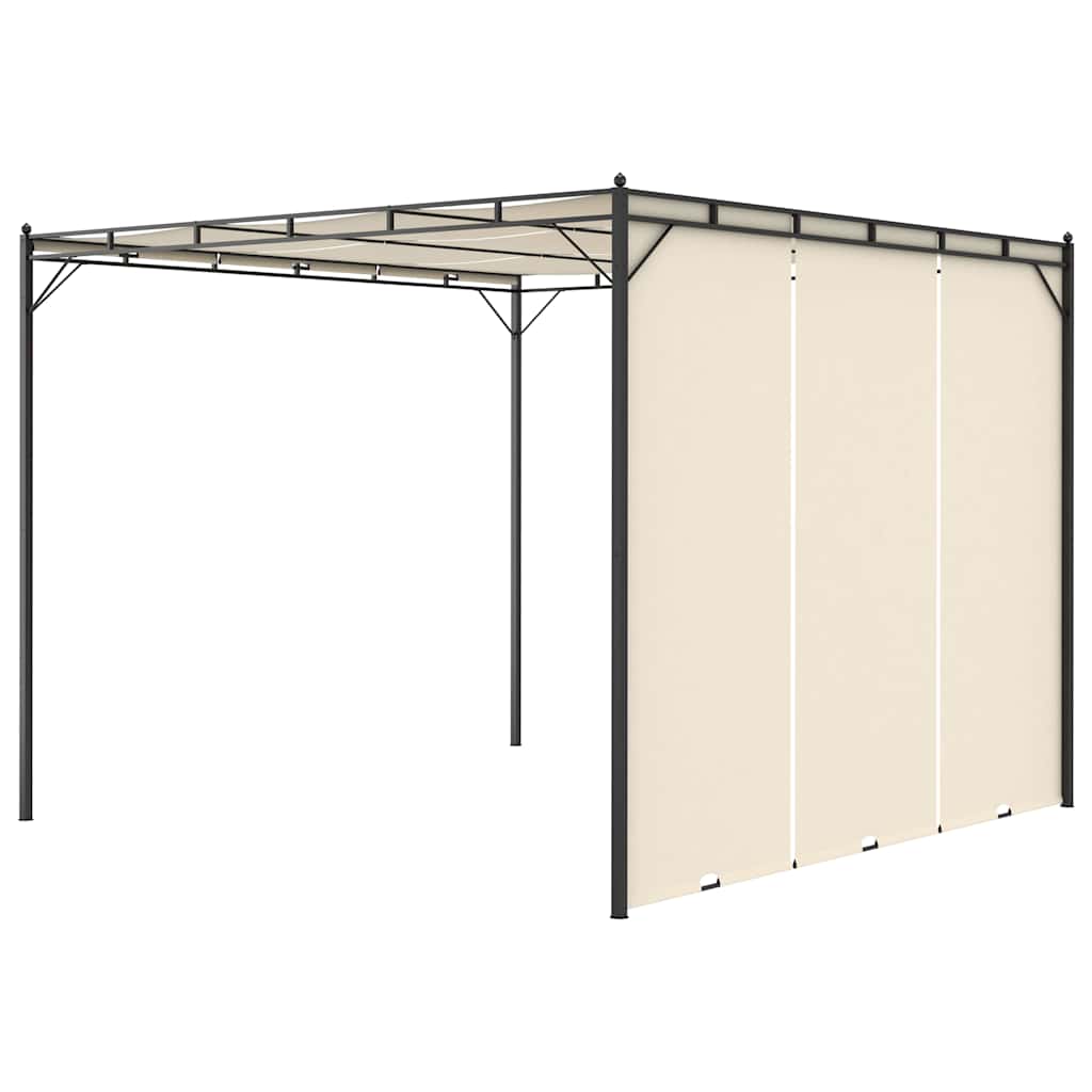 Sodo pavėsinė su šonine užuolaida, kreminės spalvos, 3x3x2,25m Sodo pavėsinė su šonine užuolaida, kreminės spalvos, 3x3x2,25m - Image 4