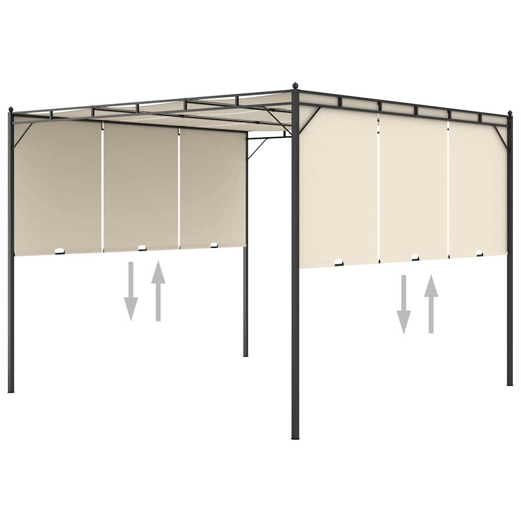 Sodo pavėsinė su šonine užuolaida, kreminės spalvos, 3x3x2,25m Sodo pavėsinė su šonine užuolaida, kreminės spalvos, 3x3x2,25m - Image 5