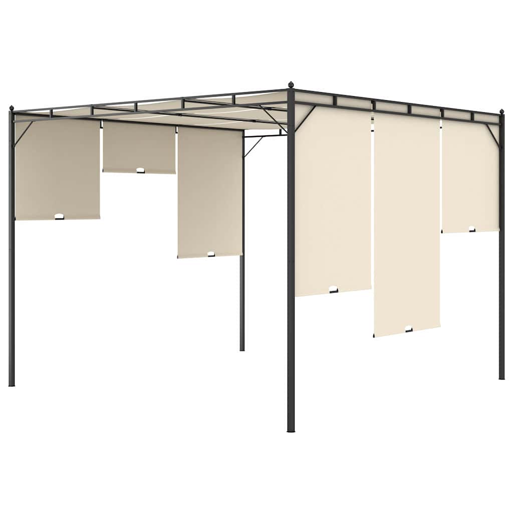 Sodo pavėsinė su šonine užuolaida, kreminės spalvos, 3x3x2,25m Sodo pavėsinė su šonine užuolaida, kreminės spalvos, 3x3x2,25m - Image 6