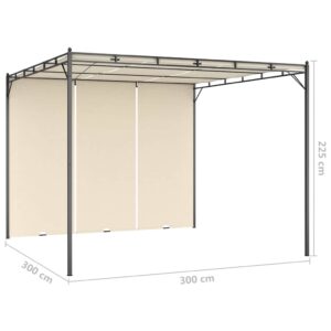 Sodo pavėsinė su šonine užuolaida, kreminės spalvos, 3x3x2,25m