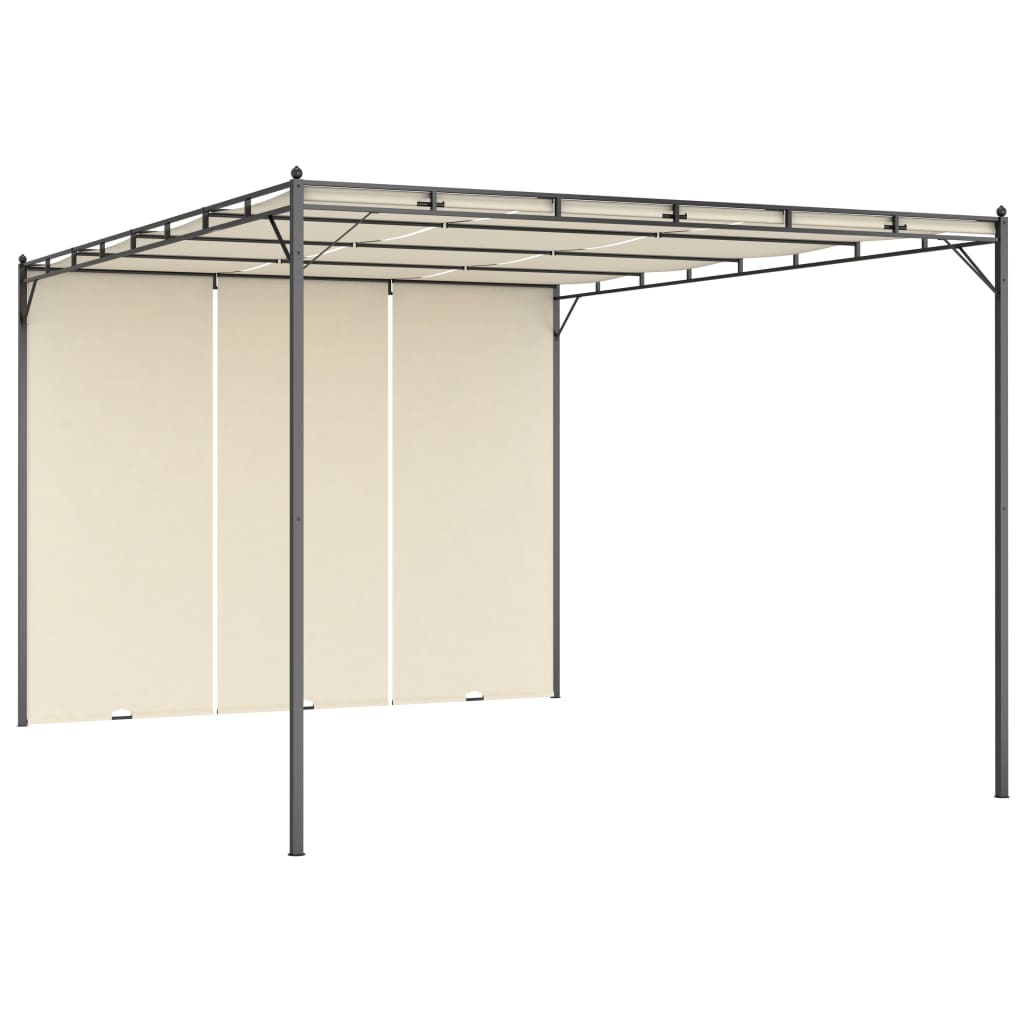 Sodo pavėsinė su šonine užuolaida, kreminės spalvos, 4x3x2,25m Sodo pavėsinė su šonine užuolaida, kreminės spalvos, 4x3x2,25m - Image 2