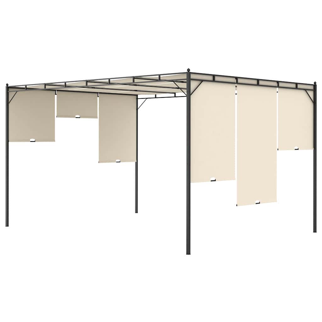 Sodo pavėsinė su šonine užuolaida, kreminės spalvos, 4x3x2,25m Sodo pavėsinė su šonine užuolaida, kreminės spalvos, 4x3x2,25m - Image 5