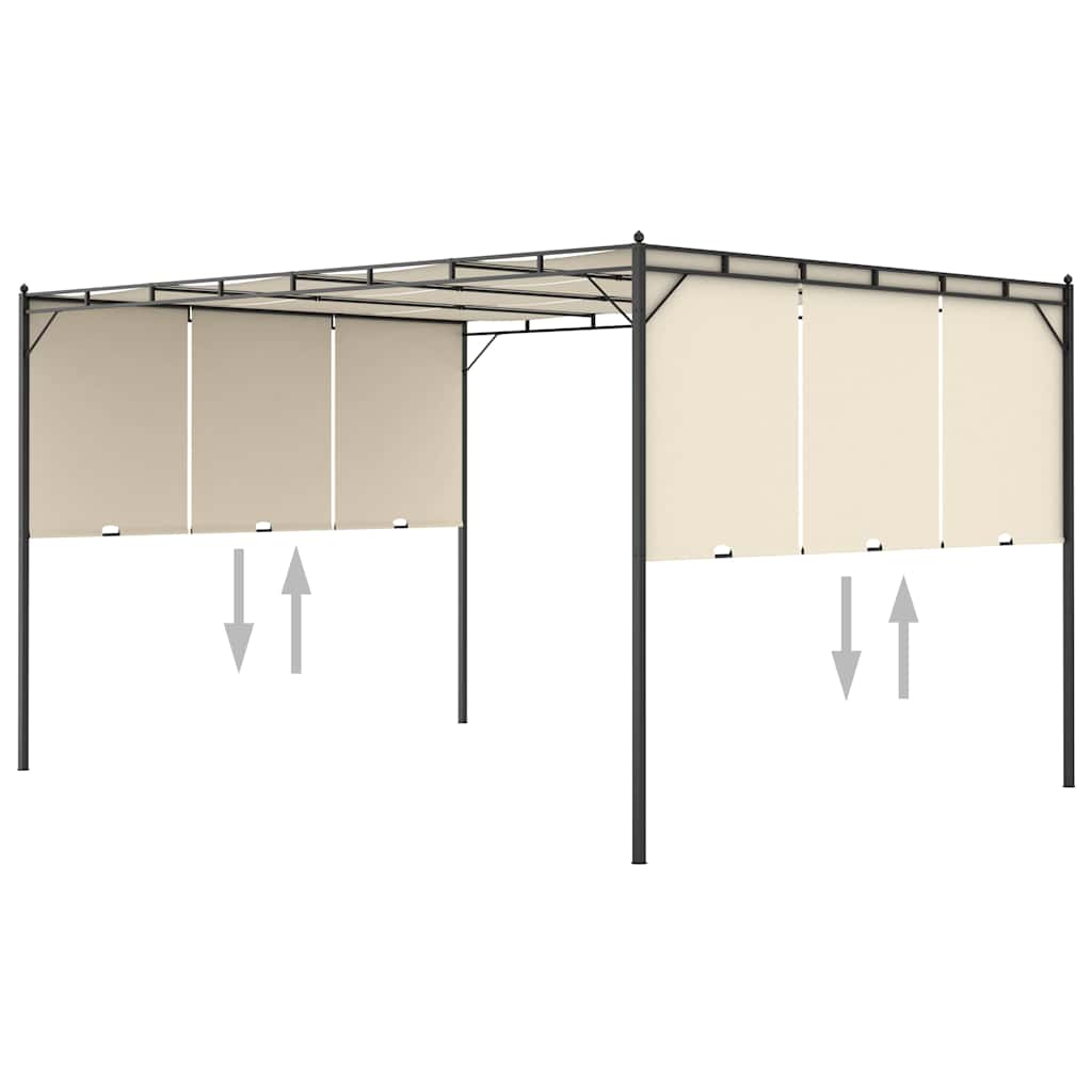 Sodo pavėsinė su šonine užuolaida, kreminės spalvos, 4x3x2,25m Sodo pavėsinė su šonine užuolaida, kreminės spalvos, 4x3x2,25m - Image 6