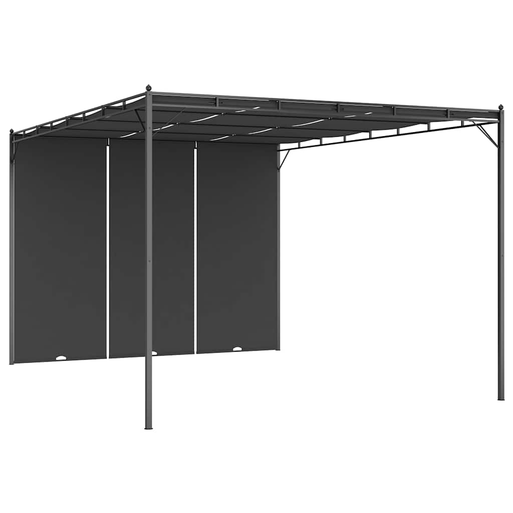 Sodo pavėsinė su šonine užuolaida, antracito spalvos, 4x3x2,25m Sodo pavėsinė su šonine užuolaida, antracito spalvos, 4x3x2,25m - Image 2