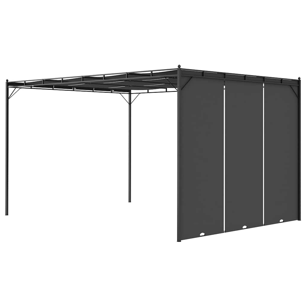 Sodo pavėsinė su šonine užuolaida, antracito spalvos, 4x3x2,25m Sodo pavėsinė su šonine užuolaida, antracito spalvos, 4x3x2,25m - Image 4
