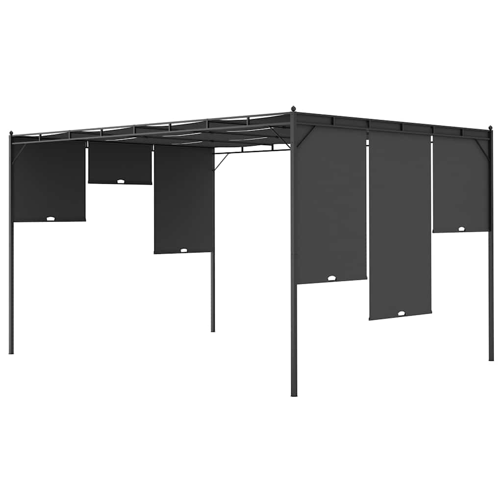 Sodo pavėsinė su šonine užuolaida, antracito spalvos, 4x3x2,25m Sodo pavėsinė su šonine užuolaida, antracito spalvos, 4x3x2,25m - Image 5
