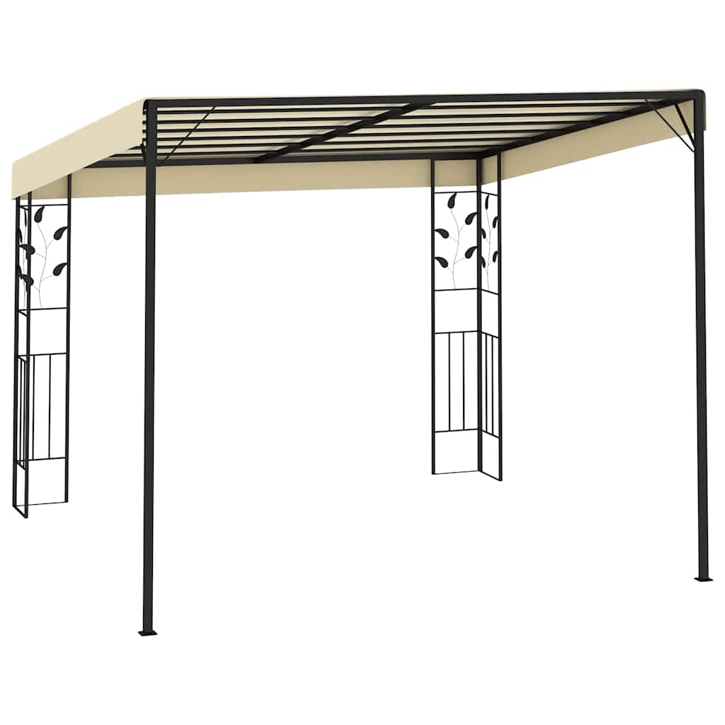 Prie sienos montuojama pavėsinė, kreminės spalvos, 3x3x2,5m Prie sienos montuojama pavėsinė, kreminės spalvos, 3x3x2,5m - Image 3