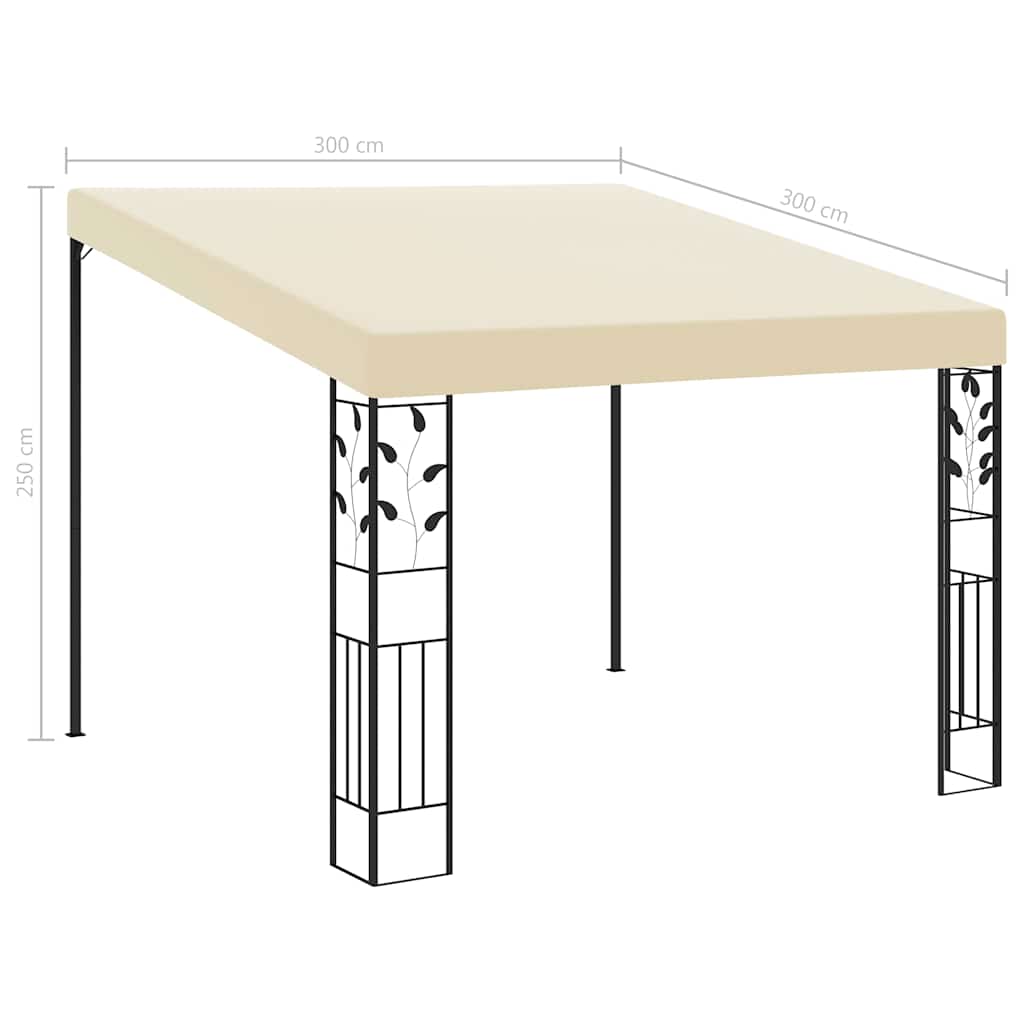 Prie sienos montuojama pavėsinė, kreminės spalvos, 3x3x2,5m Prie sienos montuojama pavėsinė, kreminės spalvos, 3x3x2,5m