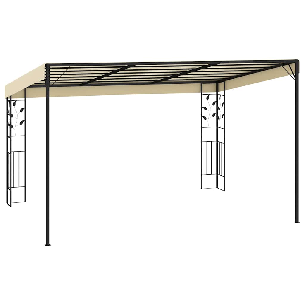 Prie sienos montuojama pavėsinė, kreminės spalvos, 4x3x2,5m Prie sienos montuojama pavėsinė, kreminės spalvos, 4x3x2,5m - Image 3