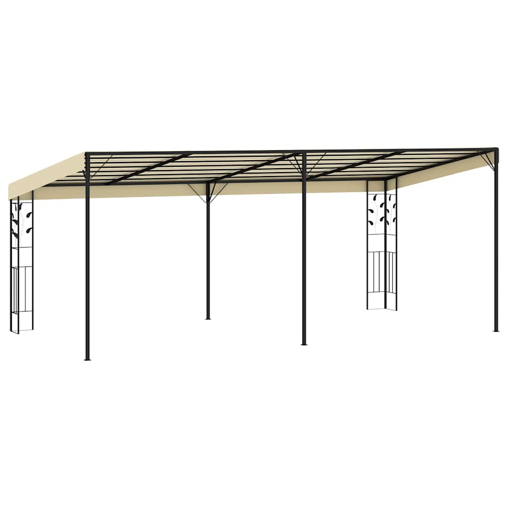 Prie sienos montuojama pavėsinė, kreminės spalvos, 6x3x2,5m Prie sienos montuojama pavėsinė, kreminės spalvos, 6x3x2,5m - Image 4
