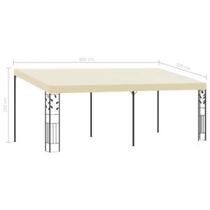 Prie sienos montuojama pavėsinė, kreminės spalvos, 6x3x2,5m