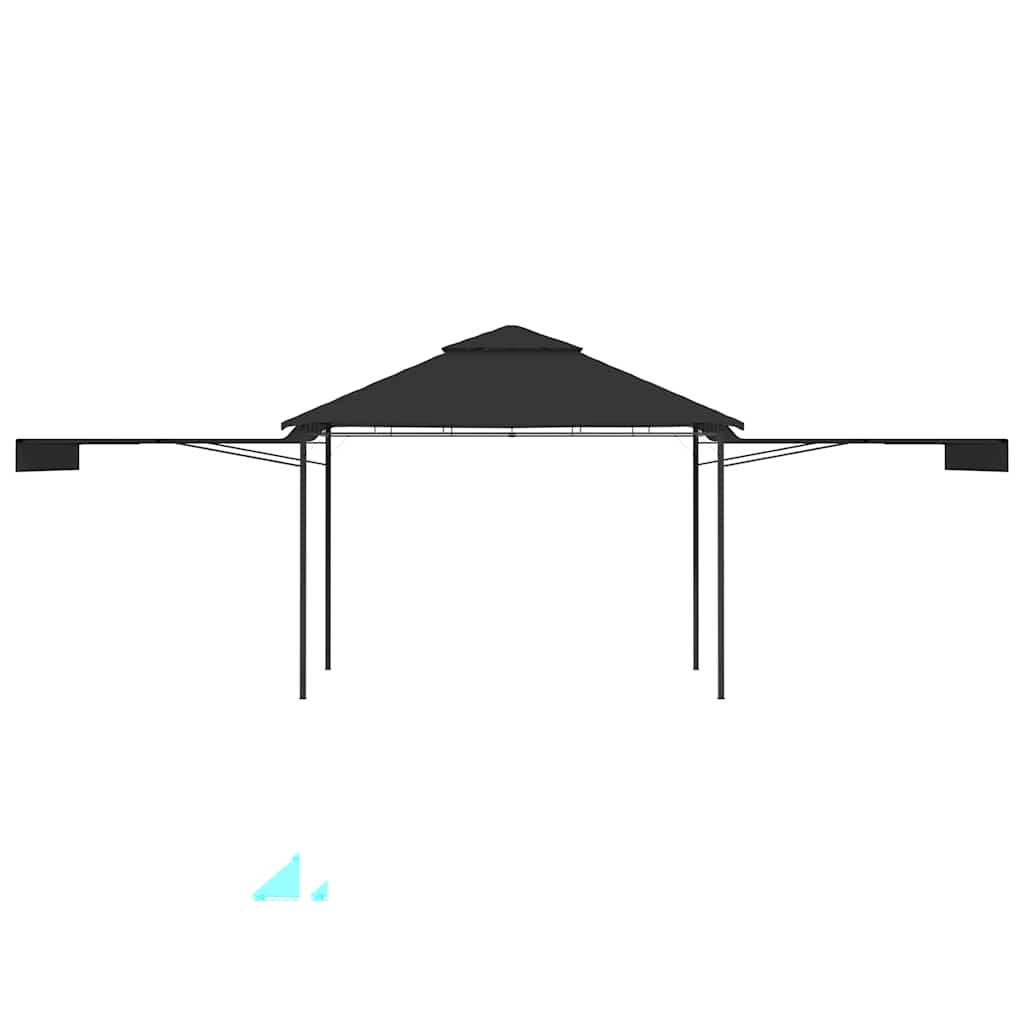Pavėsinė su dvigubu prailginamu stogu, antracito, 3x3x2,75m Pavėsinė su dvigubu prailginamu stogu, antracito, 3x3x2,75m - Image 4