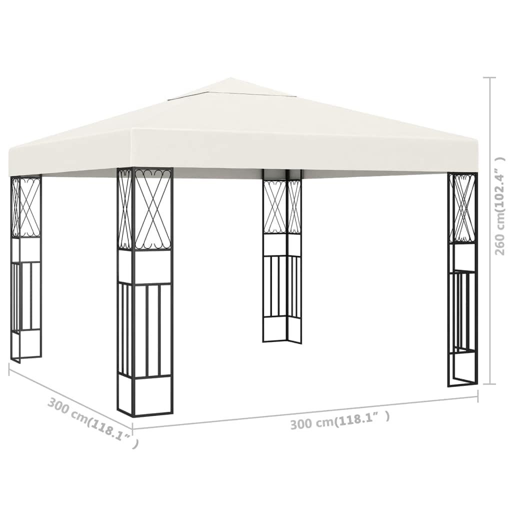 Pavėsinė, kreminės spalvos, 3x3m, audinys Pavėsinė, kreminės spalvos, 3x3m, audinys