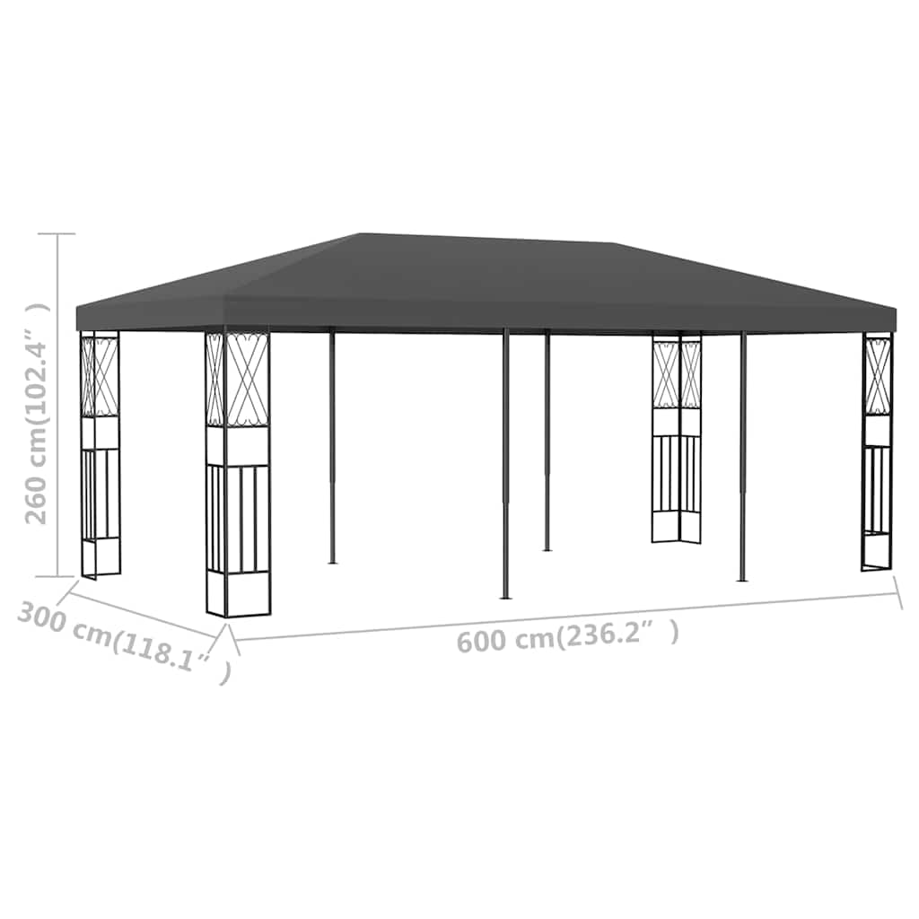 Pavėsinė, antracito spalvos, 3x6m, audinys Pavėsinė, antracito spalvos, 3x6m, audinys