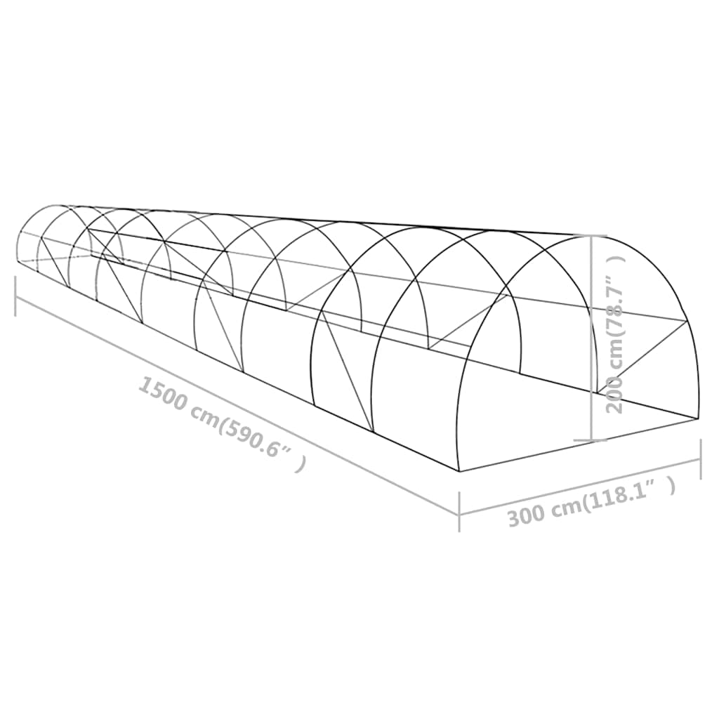 Šiltnamis, 15x3x2m, 45m² Šiltnamis, 15x3x2m, 45m²