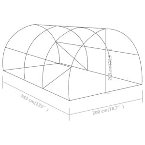 Šiltnamis, 3,43x2x2m, 6,86m²