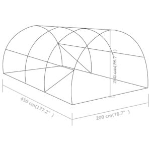 Šiltnamis, 4,5x2x2m, 9m²