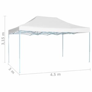 Išskleidžiama proginė palapinė, baltos spalvos, 3x4,5m