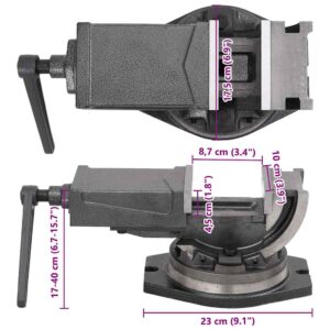 Dviejų ašių pakreipiamas spaustuvas, 100mm