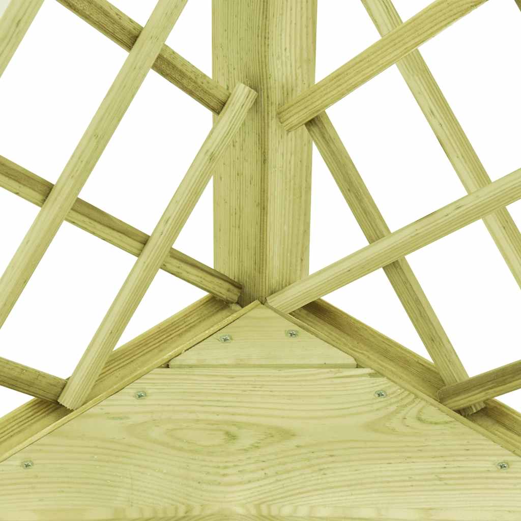 Kampinė pergolė su sėdyne, 130x130x197cm, impregnuota pušis Kampinė pergolė su sėdyne, 130x130x197cm, impregnuota pušis - Image 4