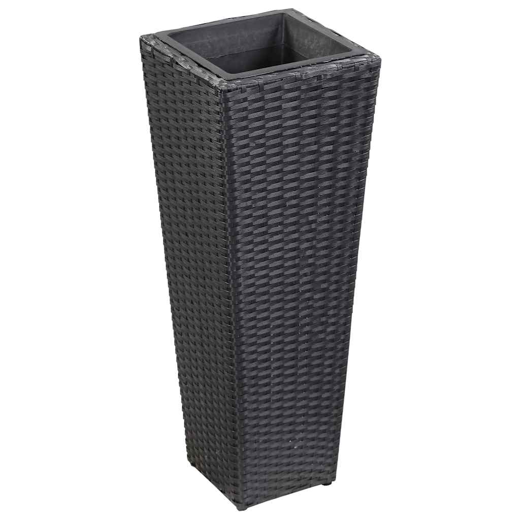 Sodo vazonas, juodas, 30x30x80cm, poliratanas, aukštas Sodo vazonas, juodas, 30x30x80cm, poliratanas, aukštas - Image 2