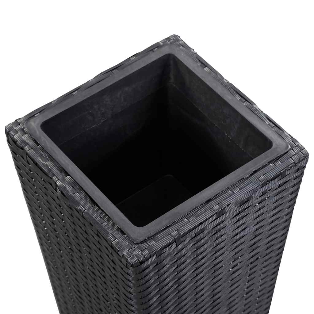 Sodo vazonas, juodas, 30x30x80cm, poliratanas, aukštas Sodo vazonas, juodas, 30x30x80cm, poliratanas, aukštas - Image 4