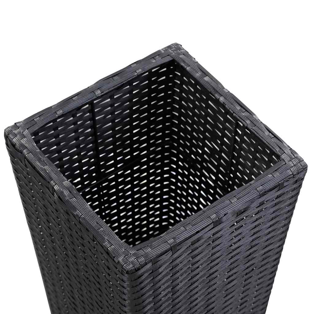Sodo vazonas, juodas, 30x30x80cm, poliratanas, aukštas Sodo vazonas, juodas, 30x30x80cm, poliratanas, aukštas - Image 5