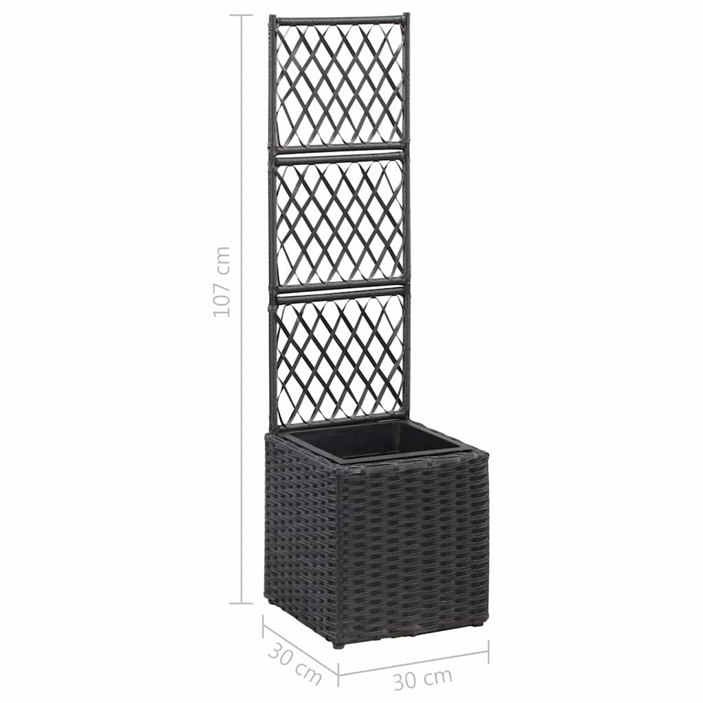 Lovelis ir vazonas, juodas, 30x30x107cm, ratanas, aukštas Lovelis ir vazonas, juodas, 30x30x107cm, ratanas, aukštas