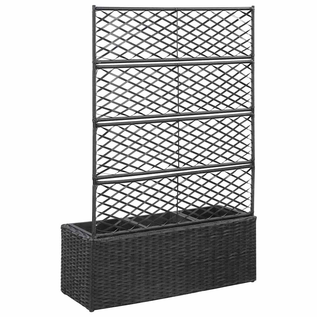 Lovelis su treliažu, 3 vazonais, juodas, 83x30x130cm, aukštas Lovelis su treliažu, 3 vazonais, juodas, 83x30x130cm, aukštas - Image 3
