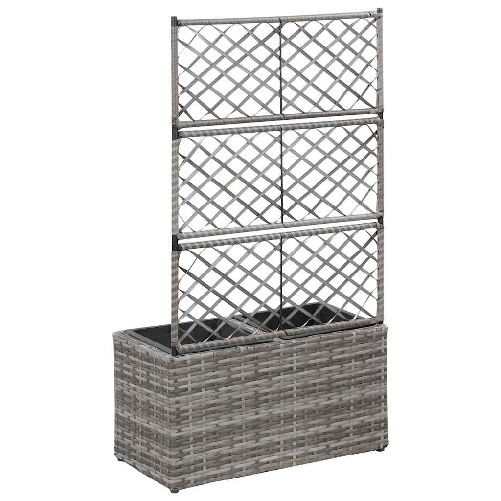 Lovelis su treliažu, 2 vazonais, juodas, 58x30x107cm, aukštas Lovelis su treliažu, 2 vazonais, juodas, 58x30x107cm, aukštas - Image 3