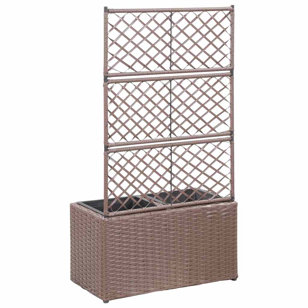 Lovelis su treliažu, 2 vazonai, rudas, 58x30x107cm, aukštas Lovelis su treliažu, 2 vazonai, rudas, 58x30x107cm, aukštas - Image 3