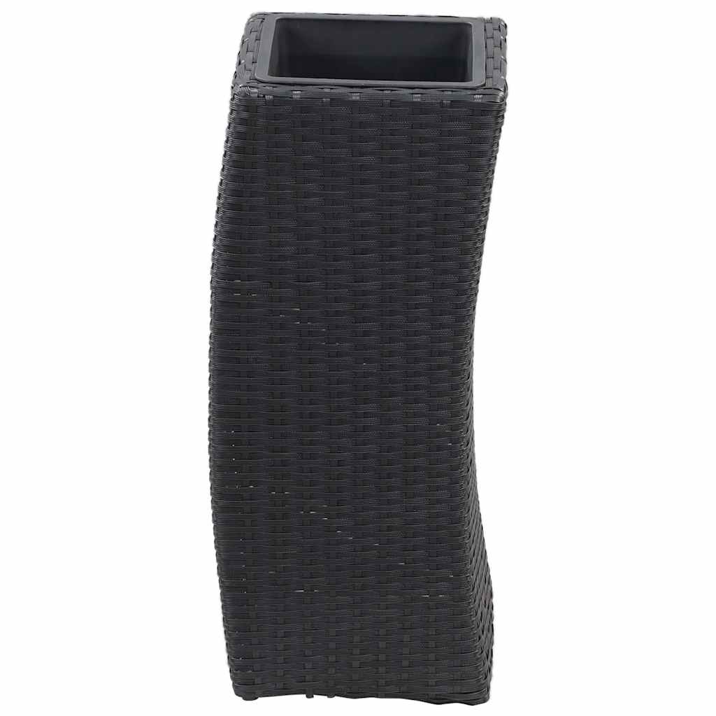 Sodo vazonai, 3vnt., juodi, poliratanas, aukšti Sodo vazonai, 3vnt., juodi, poliratanas, aukšti - Image 5