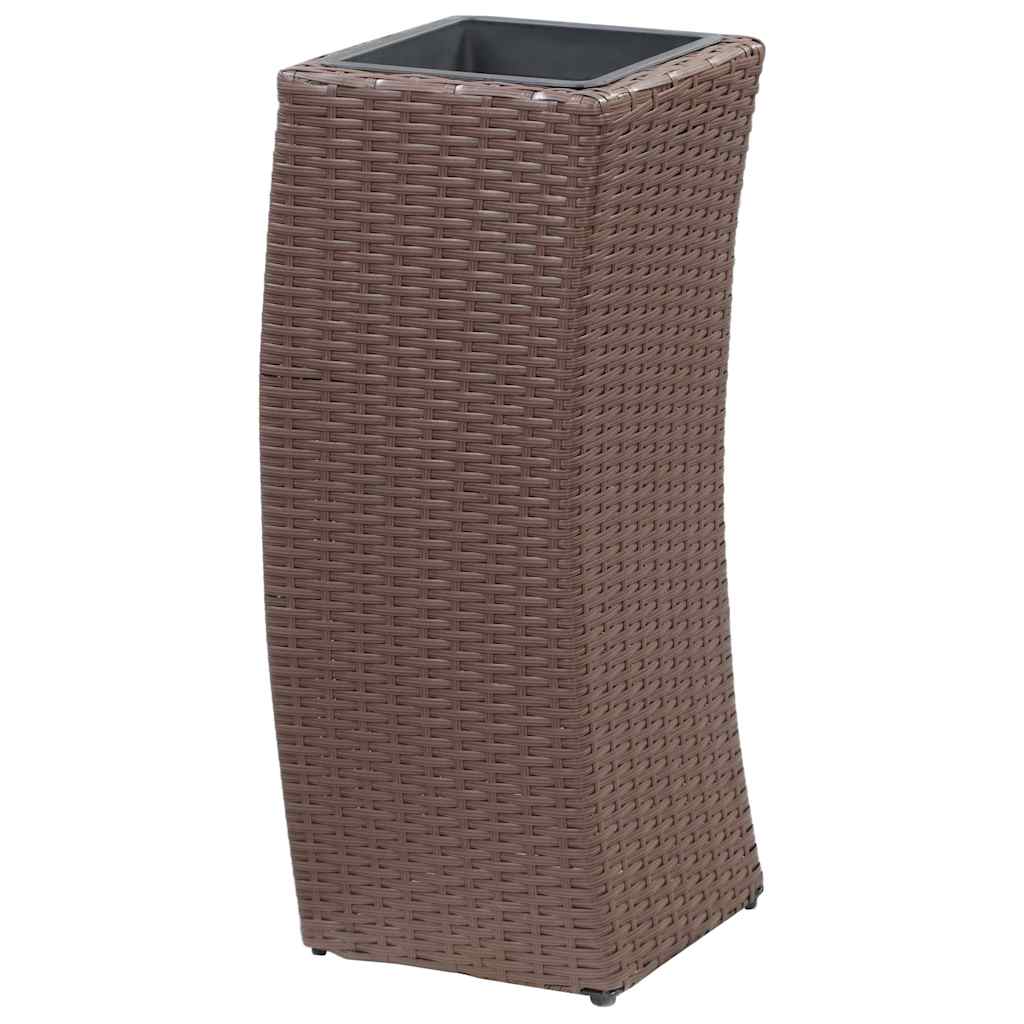 Sodo vazonai, 3vnt., rudi, poliratanas, aukšti Sodo vazonai, 3vnt., rudi, poliratanas, aukšti - Image 7