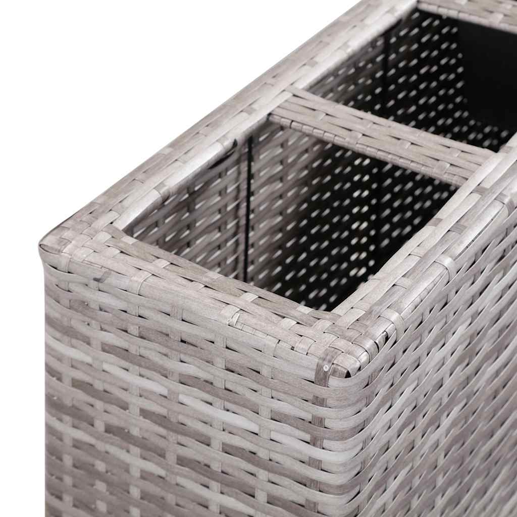 Lovelis su 4 vazonais, pilkas, 80x22x79cm, poliratanas, aukštas Lovelis su 4 vazonais, pilkas, 80x22x79cm, poliratanas, aukštas - Image 5