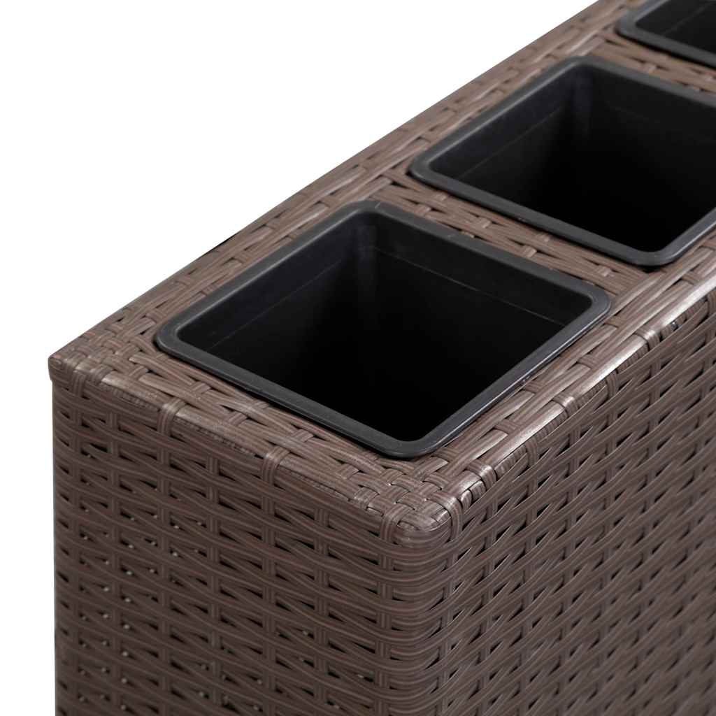 Lovelis su 4 vazonais, rudas, 80x22x79cm, poliratanas, aukštas Lovelis su 4 vazonais, rudas, 80x22x79cm, poliratanas, aukštas - Image 5