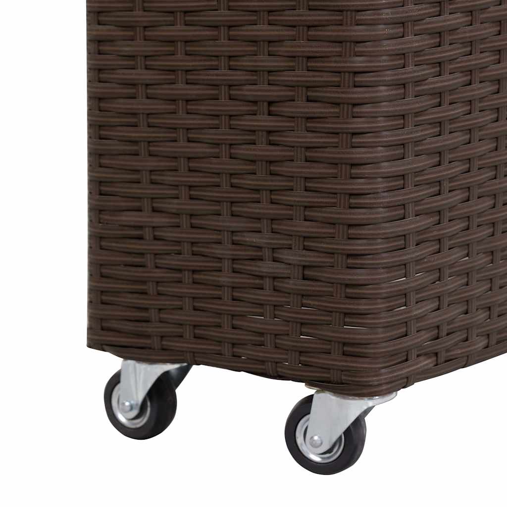 Lovelis su 4 vazonais, rudas, 80x22x79cm, poliratanas, aukštas Lovelis su 4 vazonais, rudas, 80x22x79cm, poliratanas, aukštas - Image 6