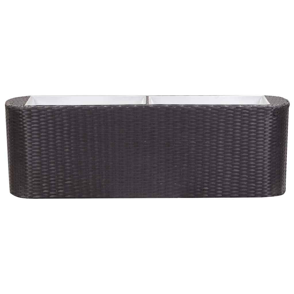 Sodo lovelis, juodas, 120x24x40cm, poliratanas, aukštas Sodo lovelis, juodas, 120x24x40cm, poliratanas, aukštas - Image 4