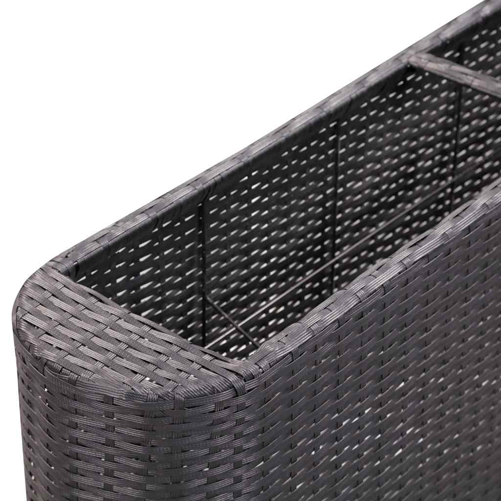 Sodo lovelis, juodas, 120x24x40cm, poliratanas, aukštas Sodo lovelis, juodas, 120x24x40cm, poliratanas, aukštas - Image 6