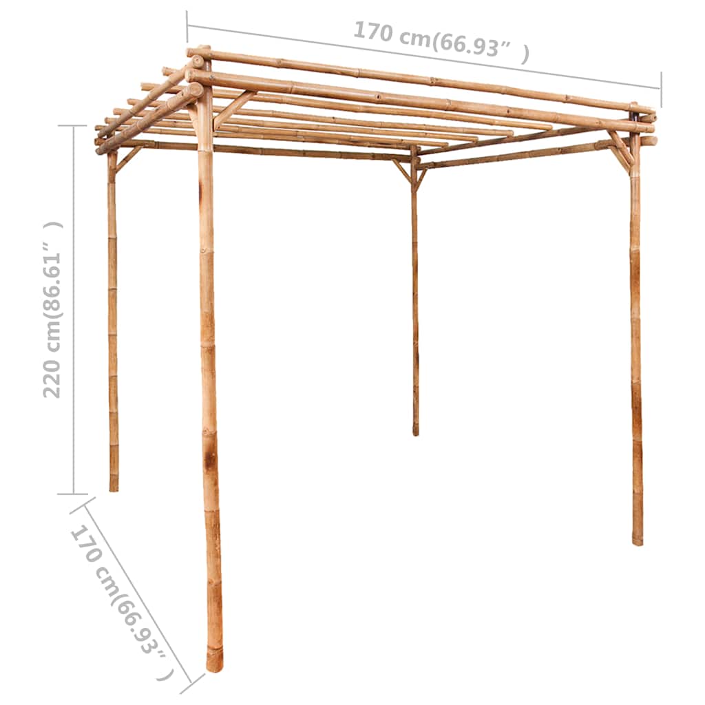 Pergolė, 170x170x220cm, bambukas Pergolė, 170x170x220cm, bambukas