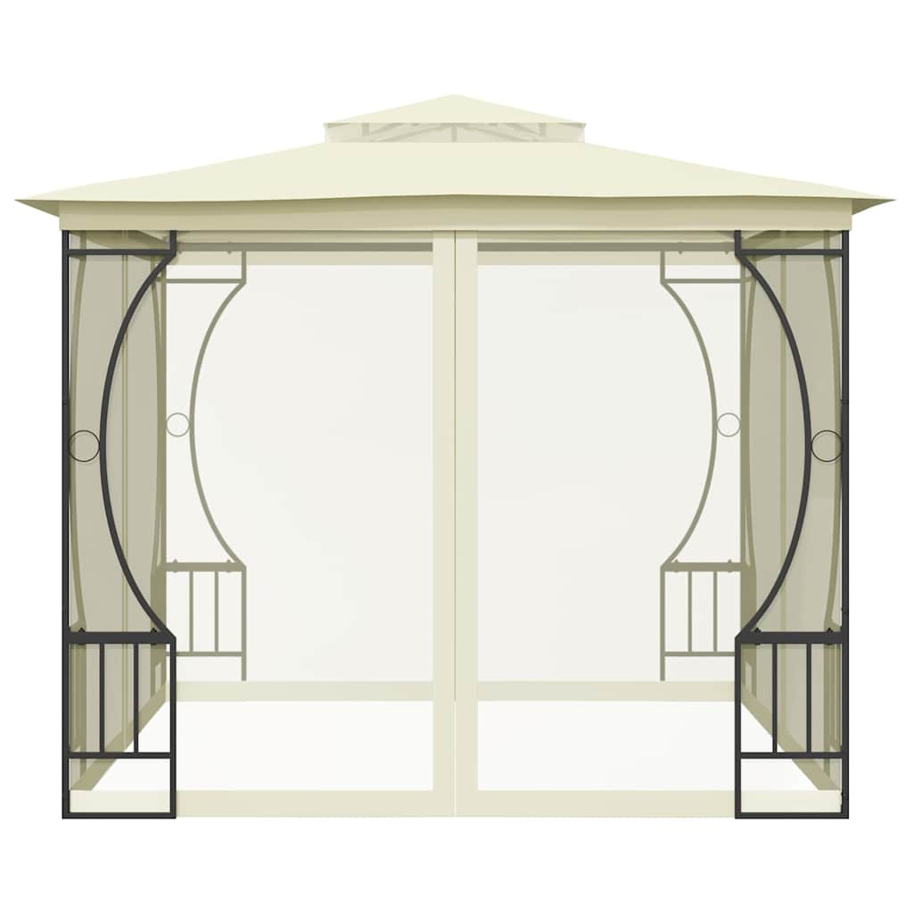 Pavėsinė su tinkleliu, kreminės spalvos, 300x300x265cm Pavėsinė su tinkleliu, kreminės spalvos, 300x300x265cm - Image 4