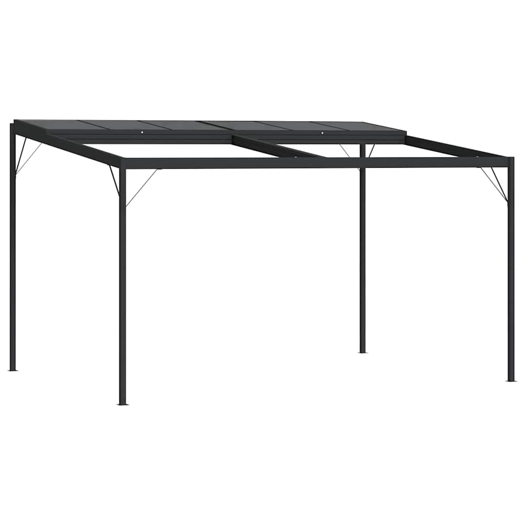 Pavėsinė su stogu, antracito, 4x3x2,5m, aliuminis ir plienas Pavėsinė su stogu, antracito, 4x3x2,5m, aliuminis ir plienas - Image 3