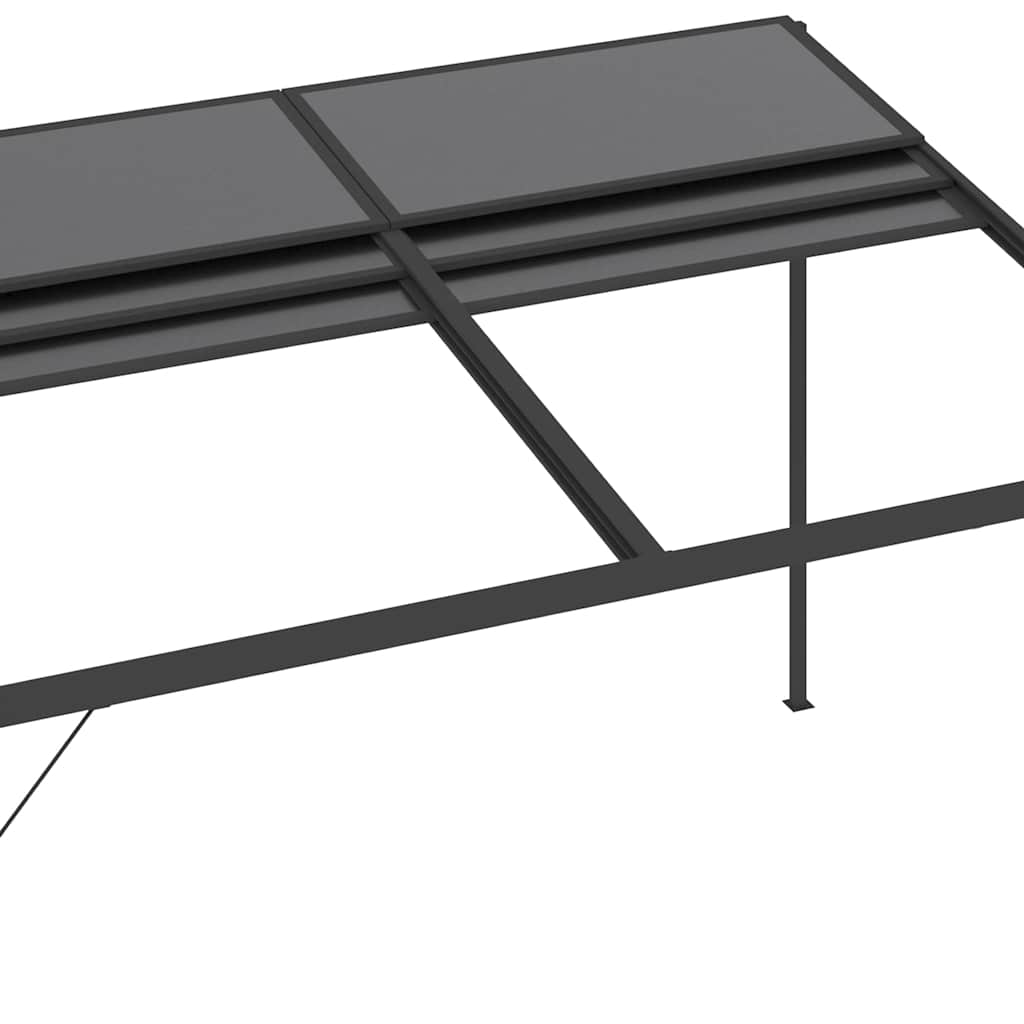 Pavėsinė su stogu, antracito, 4x3x2,5m, aliuminis ir plienas Pavėsinė su stogu, antracito, 4x3x2,5m, aliuminis ir plienas - Image 9