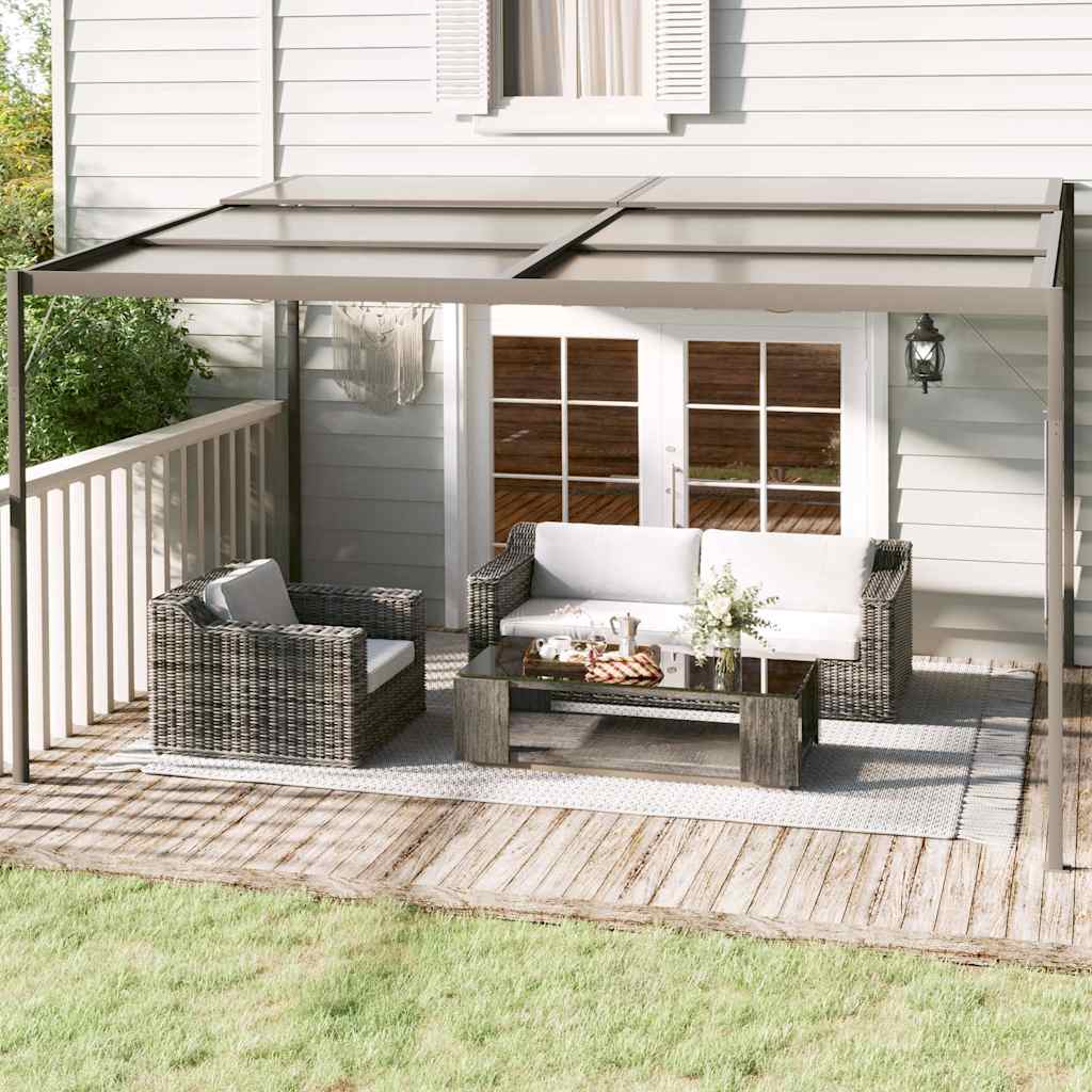 Pavėsinė su stogu, antracito, 4x3x2,5m, aliuminis ir plienas Pavėsinė su stogu, antracito, 4x3x2,5m, aliuminis ir plienas - Image 2