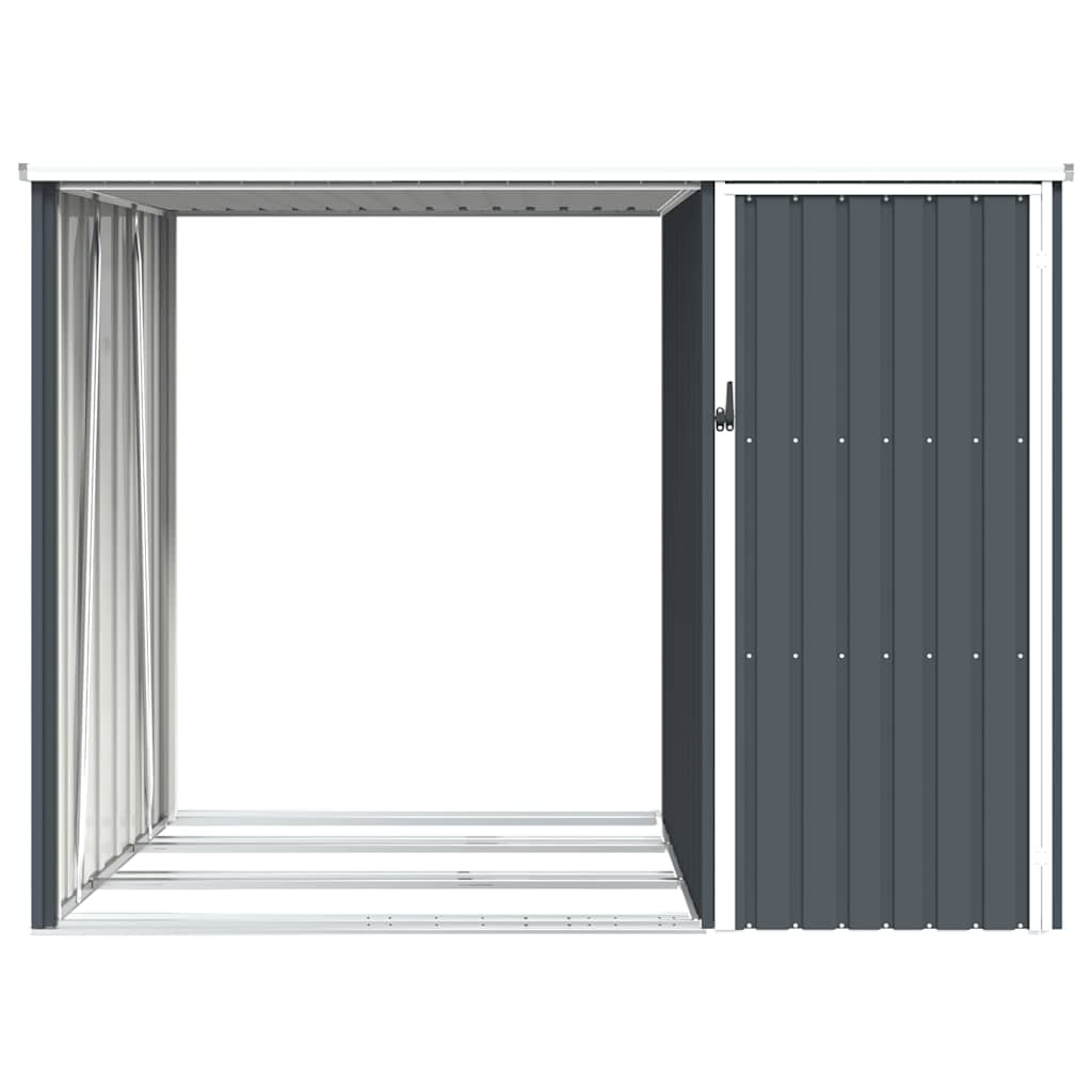 Sodo malkinė-pašiūrė, antracito spalvos, 245x98x159cm, plienas Sodo malkinė-pašiūrė, antracito spalvos, 245x98x159cm, plienas - Image 6
