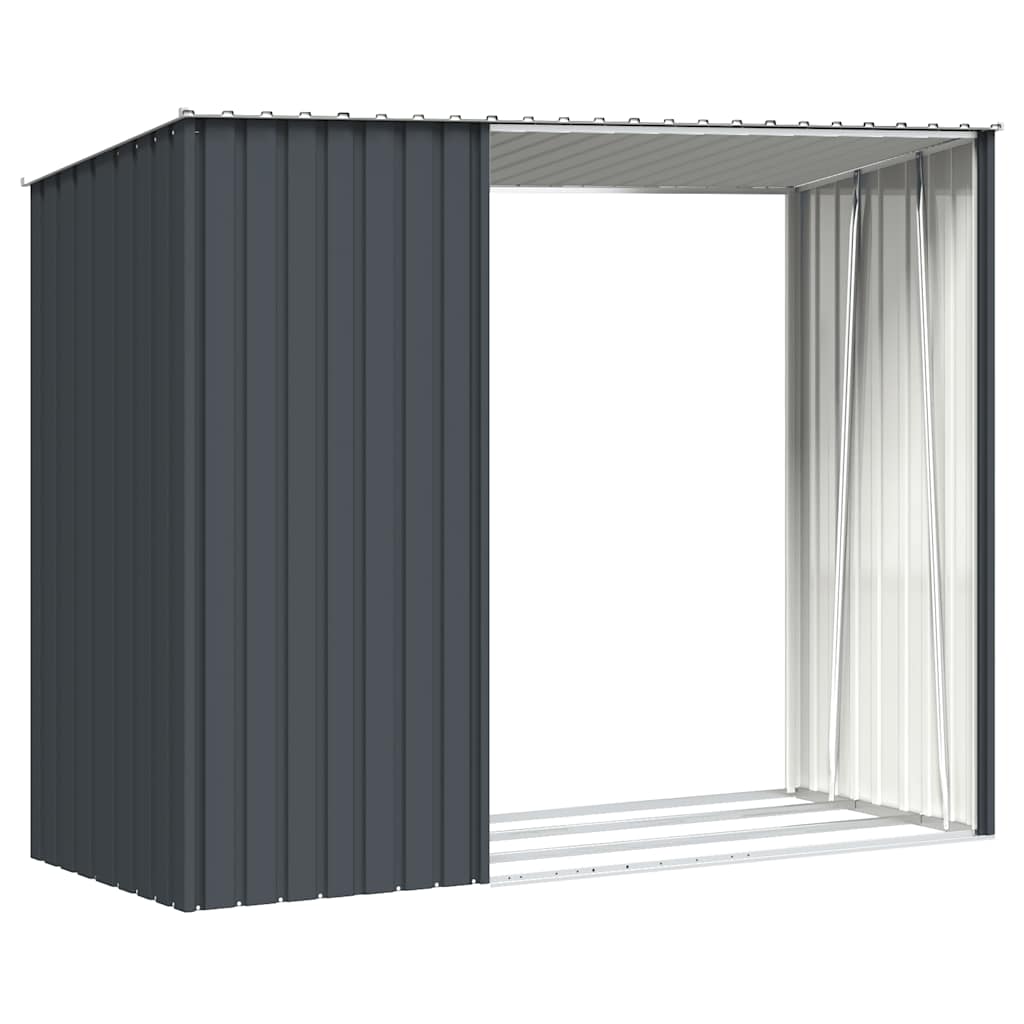Sodo malkinė-pašiūrė, antracito spalvos, 245x98x159cm, plienas Sodo malkinė-pašiūrė, antracito spalvos, 245x98x159cm, plienas - Image 8