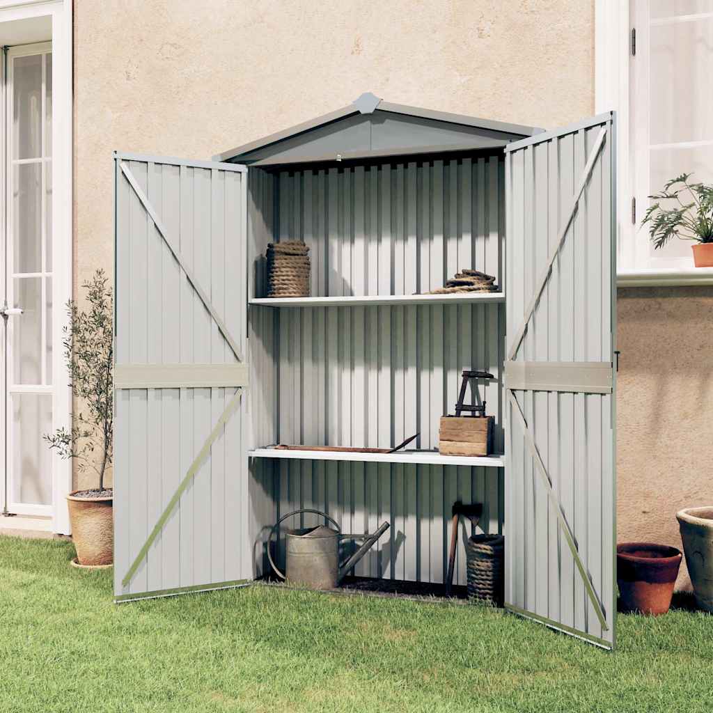 Sodo pašiūrė, pilka, 116x45x175cm, galvanizuotas plienas Sodo pašiūrė, pilka, 116x45x175cm, galvanizuotas plienas - Image 2