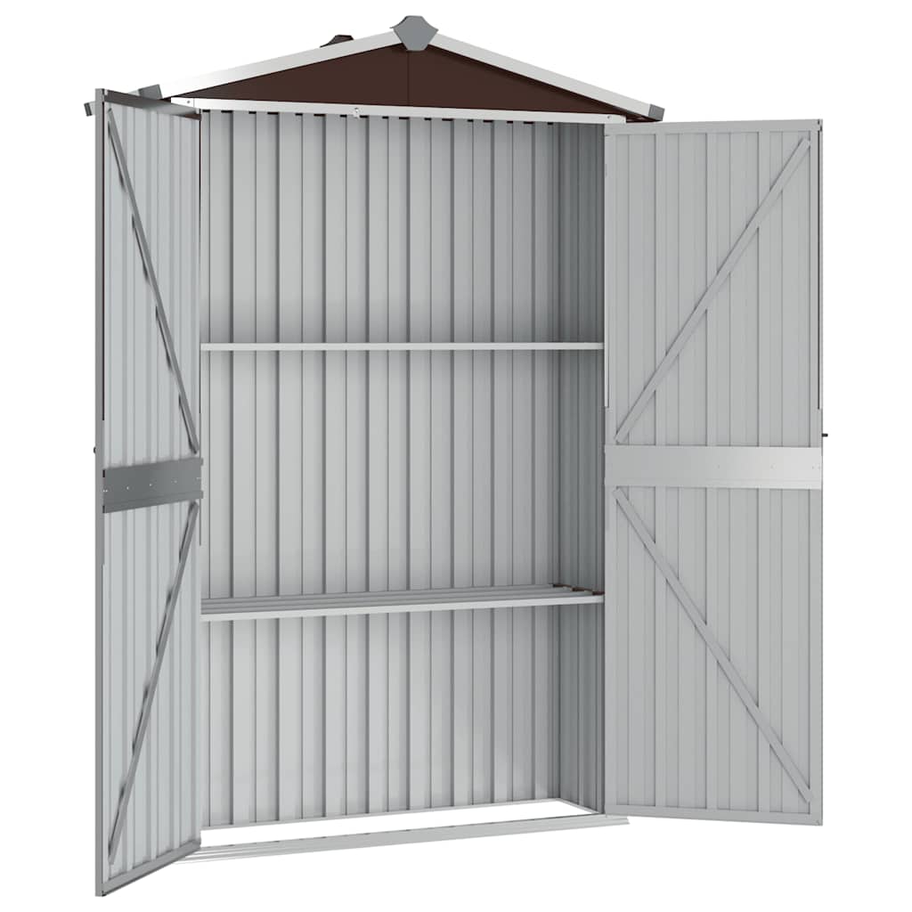 Sodo pašiūrė, ruda, 116x45x175cm, galvanizuotas plienas Sodo pašiūrė, ruda, 116x45x175cm, galvanizuotas plienas - Image 4