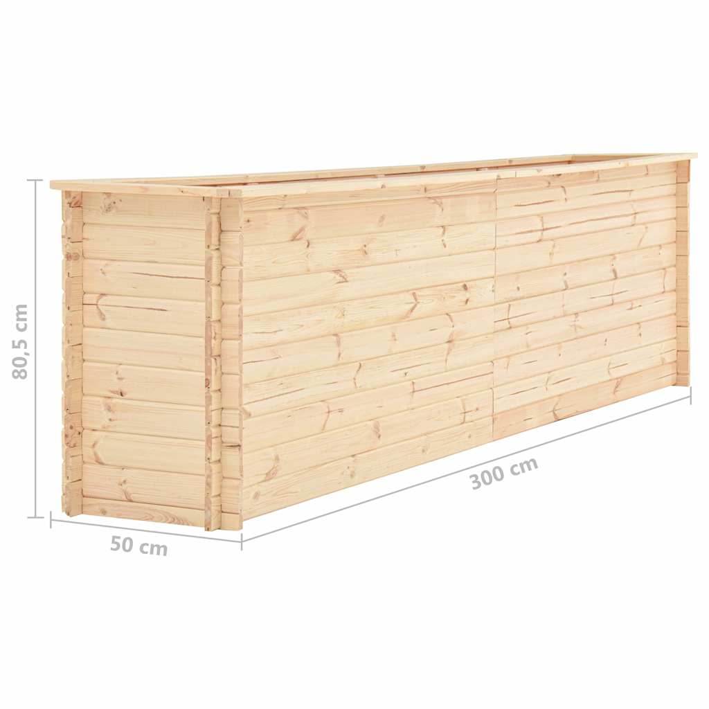 Sodo lovelis, 300x50x80,5cm, pušies mediena, aukštas Sodo lovelis, 300x50x80,5cm, pušies mediena, aukštas